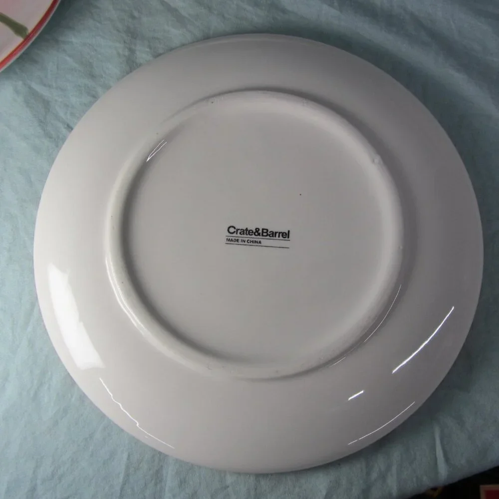 crate & barrel FOUR flower plates (w2453)